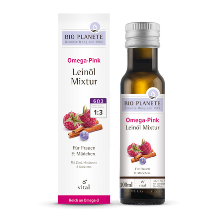 MIESZANKA Z OLEJEM LNIANYM (MALINA, CYNAMON, KURKUMA) BIO 100ml-BIO PLANETE
