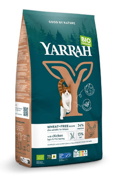 (DLA KOTA I KOCIĄT) KARMA Z KURCZAKIEM I GROSZKIEM BIO 800 g -  YARRAH