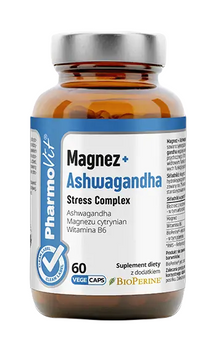 MAGNEZ + ASHWAGANDHA STRESS COMPLEX BEZGLUTENOWE 60 KAPSUŁEK - PHARMOVIT
