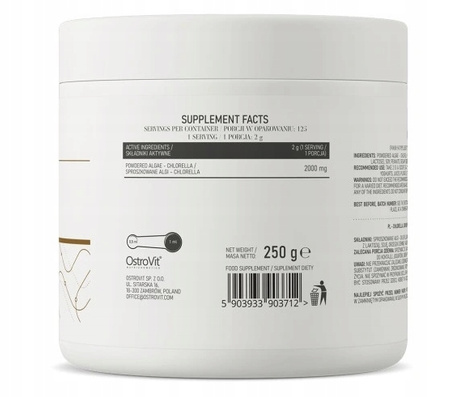 NATURAL SUPERFOOD ALGAE POWDER OSTROVIT CHLORELLA MICROALGA VEGE 250g