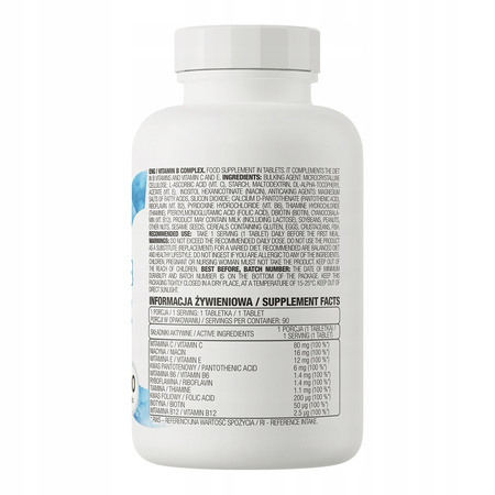 Vitamins OstroVit Vitamin B Complex complex of B vitamins 90 tabs.