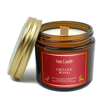ŚWIECA SOJOWA ZAPACHOWA Z DREWNIANYM KNOTEM GRZANE WINO 120ml YOUR CANDLE