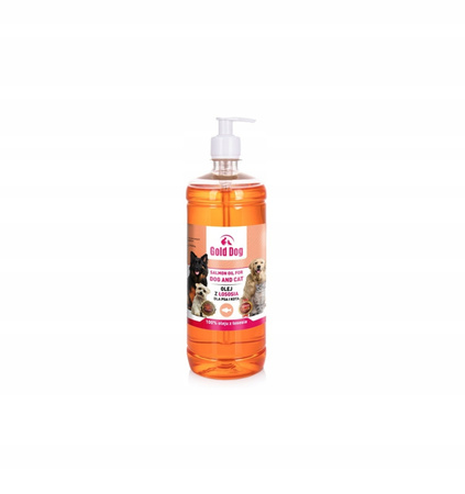 SALMON OIL 100% for CAT DOG Gold Dog 1000 ml