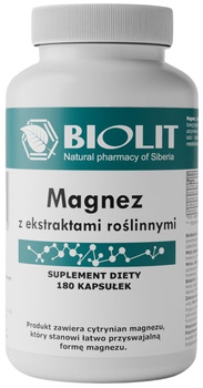 Biolit MAGNESIUM 300 mg with plant extracts magnesium citrate 180 kaps.