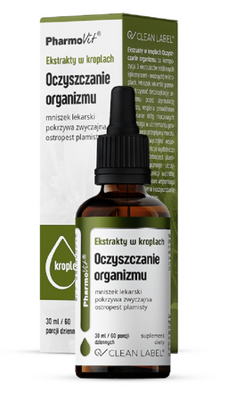 EKSTRAKTY W KROPLACH NA OCZYSZCZANIE ORGANIZMU BEZGLUTENOWE30ml PHARMOVIT 