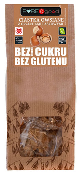 CIASTKA OWSIANE Z ORZECHAMI LASKOWYMI BEZ DODATKU CUKRÓW 150g PURE&GOOD