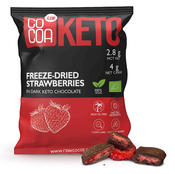 TRUSKAWKI W CZEKOLADZIE CIEMNEJ BEZ DODATKU CUKRÓW KETO BIO 40 g - COCOA