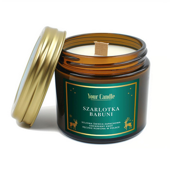 ŚWIECA SOJOWA ZAPACHOWA Z DREWNIANYM KNOTEM SZARLOTKA 120ml YOUR CANDLE