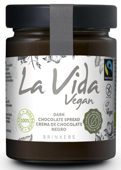 KREM Z CIEMNEJ CZEKOLADY BEZGLUTENOWY FAIR TRADE BIO 270 g - LA VIDA VEGAN