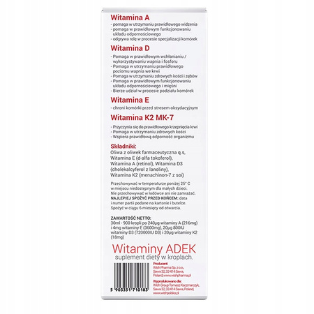 Vitamin drops for children Wish Adek Forte Junior 30 ml