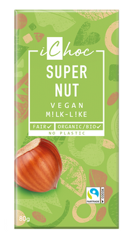 TABLICZKA KAKAOWA Z ORZECHAMI LASKOWYMI FAIR TRADE BIO 80 g - ICHOC