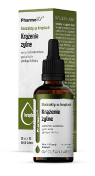 EKSTRAKTY W KROPLACH NA PRAWIDŁOWE KRĄŻENIE ŻYLNE BEZGLUTENOWE 30 ml