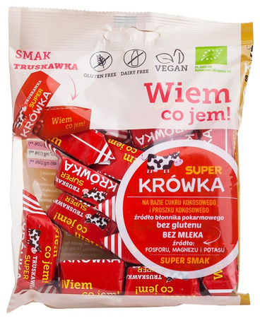 KRÓWKI TRUSKAWKOWE BEZMLECZNE BEZGLUTENOWE BIO 150g -ME GUSTO(SUPER KRÓWKA)