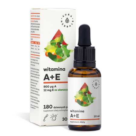 AURA WITAMINA A+E KROPLE WŁOSY SKÓRA WZROK 30ml