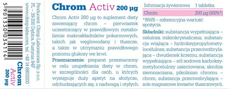 Olimp Laboratories Chrom Activ dietary supplement 200 µg tablets 60 pcs.