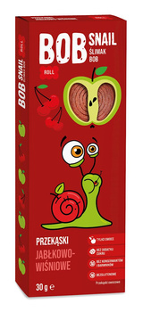 PRZEKĄSKA JABŁKO WIŚNIA BEZ DODATKU CUKRÓW BEZGLUTENOWA 30 g - BOB SNAIL