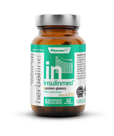KAPSUŁKI NA POZIOM GLUKOZY (INSULINMED) BEZGLUTENOWE 60 szt. - PHARMOVIT