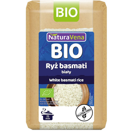 RYŻ BASMATI BIAŁY BEZGLUTENOWY BIO 500 g - NATURAVENA