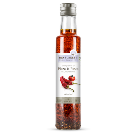 OLEJ DO PIZZY I MAKARONU Z OLIWĄ, POMIDORAMI I CHILI BIO 250 ml - BIO PLANETE