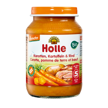 MARCHEW ZIEMNIAK WOŁOWINA BEZ DODATKU CUKRÓW BEZGLUTEN OD 5 MIES 190g HOLLE