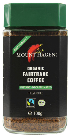 KAWA ROZPUSZCZALNA BEZKOFEINOWA ARABICA/ROBUSTA  BIO 100 g - MOUNT HAGEN