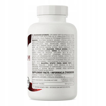 OstroVit Magnesium Bisglycinate 90 caps CHELAT 400 mg Cramps Fatigue