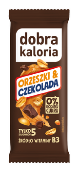 BATON DAKTYLOWY ORZESZKI CZEKOLADA BEZ DODATKU CUKRÓW 35g DOBRA KALORIA