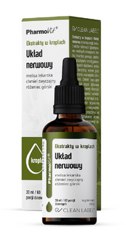 EKSTRAKTY W KROPLACH NA UKŁAD NERWOWY BEZGLUTENOWE 30 ml - PHARMOVIT