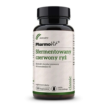 SFERMENTOWANY CZERWONY RYŻ EKSTRAKT BEZGLUTENOWY 120KAPSUŁEK - PHARMOVIT