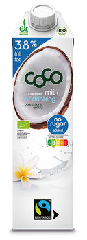 NAPÓJ KOKOSOWY DO PICIA 3,8% BEZ DODATKU CUKRÓW FAIR TRADE BIO 1 L - COCO