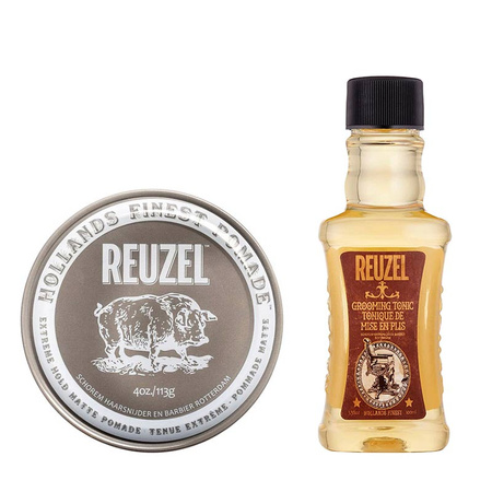 Reuzel Extreme Hold matowa pomada 113 g + żel do golenia 7,4 ml