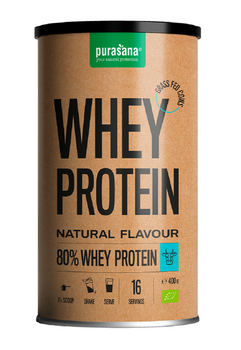 BIAŁKO SERWATKOWE NATURALNE (KONCENTRAT WPC 80) BEZGLUTENOWE BIO 400 g