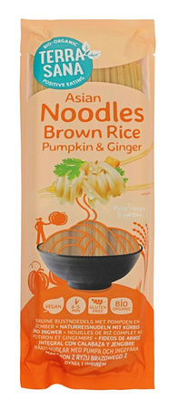 MAKARON (RYŻOWY RAZOWY Z DYNIĄ I IMBIREM) NOODLE SPAGHETTI BEZGLUTENOWY BIO 250 g - TERRASANA