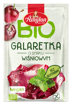 GALARETKA Z AGAREM O SMAKU WIŚNIOWYM BEZGLUTENOWA BIO 40 g - AMYLON