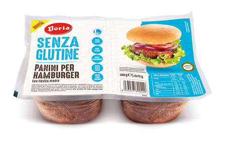 BUŁKI DO HAMBURGERÓW BEZGLUTENOWE (4 szt.) 300 g - DORIA