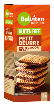HERBATNIKI PETIT BEURRE Z DODATKIEM POLEWY KAKAOWEJ BEZGLUTENOWE 115 g