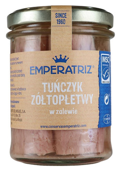TUŃCZYK ŻÓŁTOPŁETWY FILETY MSC W SOSIE WŁASNYM 200 g (140 g) EMPERATRIZ