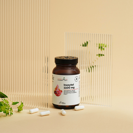 AURA HERBALS INOZYTOL 1100mg MYO-INOSITOL 60 kaps NA PCOS DLA DIABETYKÓW