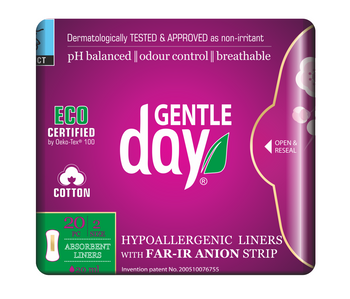 WKŁADKI HIGIENICZNE Z PASKIEM ANIONOWYM I WARSTWĄ WCHŁANIAJĄCĄ WILGOĆ 20szt