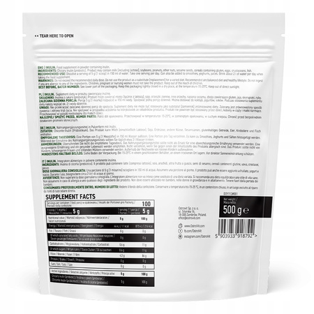 OstroVit Chicory Inulin 500 g NATURAL FIBER PREBIOTIC Powder