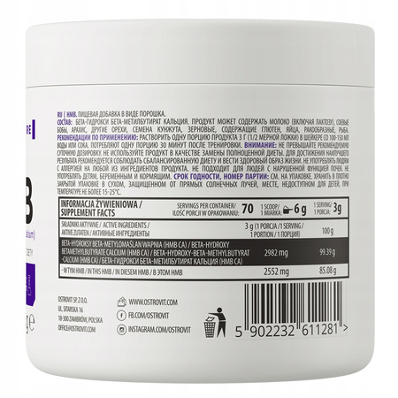 HMB OstroVit supplement natural powder 210 g