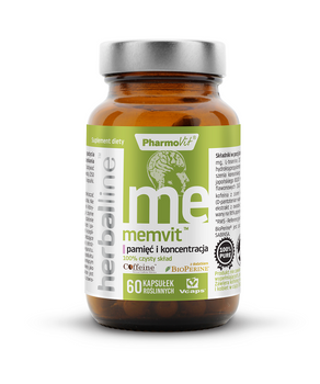 KAPSUŁKI NA PAMIĘĆ I KONCENTRACJĘ (MEMVIT) BEZGLUTENOWE 60szt. PHARMOVIT