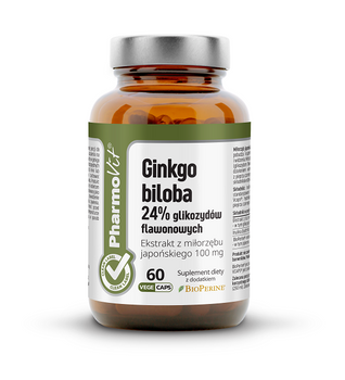 MIŁORZĄB JAPOŃSKI GINKGO BILOBA (100mg)BEZGLUTENOWY 60KAPSUŁEK PHARMOVIT
