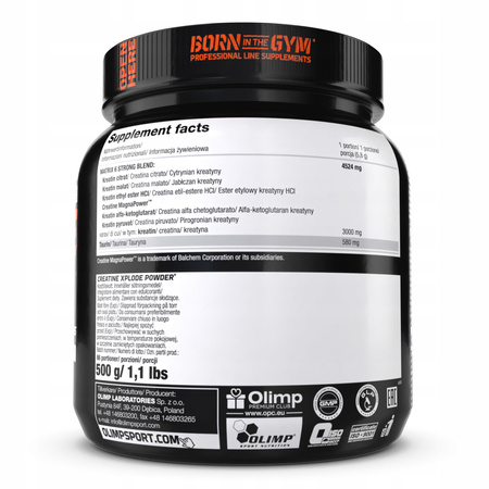 OLIMP CREATINE XPLODE POWDER MUSCLE ENERGY BOOST 500 g ORANGE