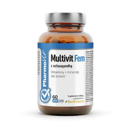 MULTIWITAMINA DLA KOBIET BEZGLUTENOWA 60 KAPSUŁEK - PHARMOVIT (CLEAN LABEL)