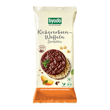 WAFLE Z CIECIERZYCY Z CZEKOLADĄ CIEMNĄ BEZGLUTENOWE BIO 65 g - BYODO
