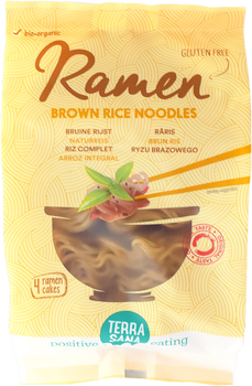 MAKARON (RYŻOWY RAZOWY) NOODLE RAMEN BEZGLUTENOWY BIO 280 g - TERRASANA