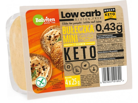 BUŁECZKI MINI  O OBNIŻONEJ ILOŚCI WĘGLOWODANÓW BEZGLUTEN KETO(4szt.)100 g