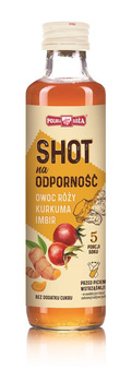 SHOT NA ODPORNOŚĆ OWOC RÓŻY KURKUMA IMBIR BEZ DODATKU CUKRÓW 250 ml