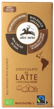 CZEKOLADA MLECZNA Z CAŁYMI ORZECHAMI LASKOWYMI FAIR TRADE BIO 100 g